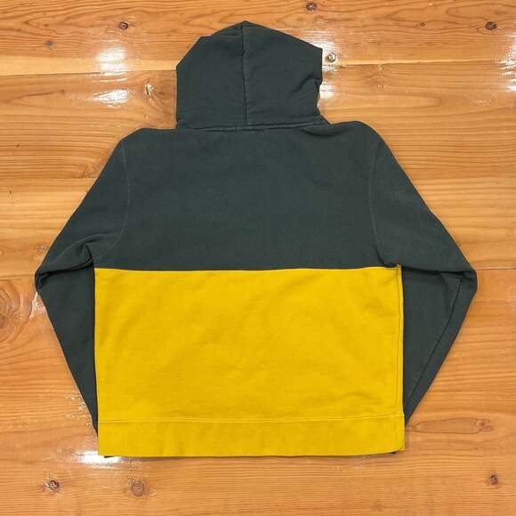 Obey Colorblock Hoodie Forest Green & Yellow - Size M - Picture 2 of 3